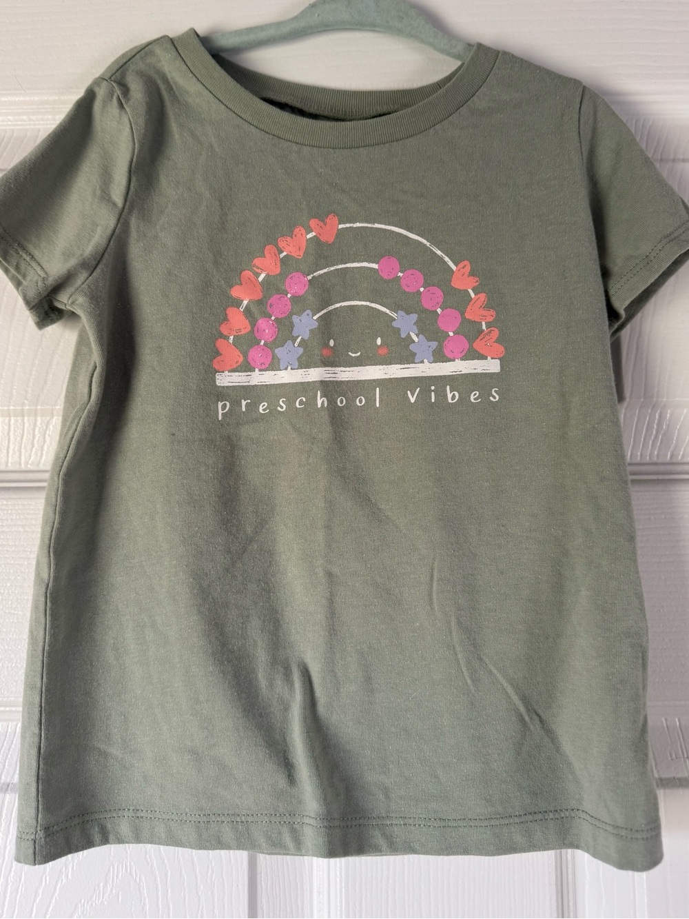 OshKosh B’gosh Toddler Girls 4T Preschool Vibes Graphic T Shirt Green